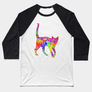 Colorful Kitty Cat Baseball T-Shirt